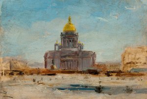 Saint Petersbourg, Saint Isaac Oil painting by Felix Ziem