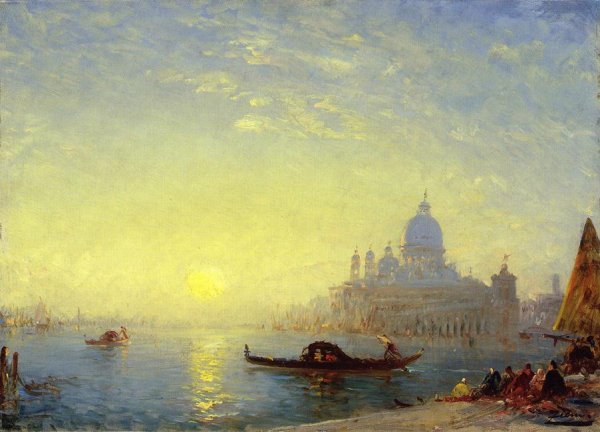 Main Product Photo of Santa Maria della Salute at Sunset Painting by Felix Ziem