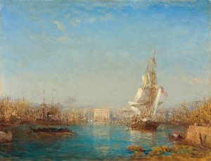 The entrance to the canal, Marseille by Felix Ziem Oil Painting