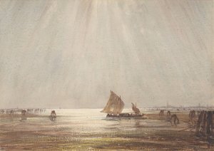 Venetian fishing boat by Felix Ziem Oil Painting