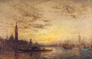 Venise, La Giudecca Au Crepuscule by Felix Ziem Oil Painting