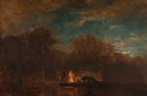 Venise, la sortie du Jardin francais au crepuscule Oil painting by Felix Ziem
