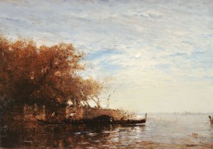 Venise, Le Jardin Francais Au Clair De Lune by Felix Ziem Oil Painting