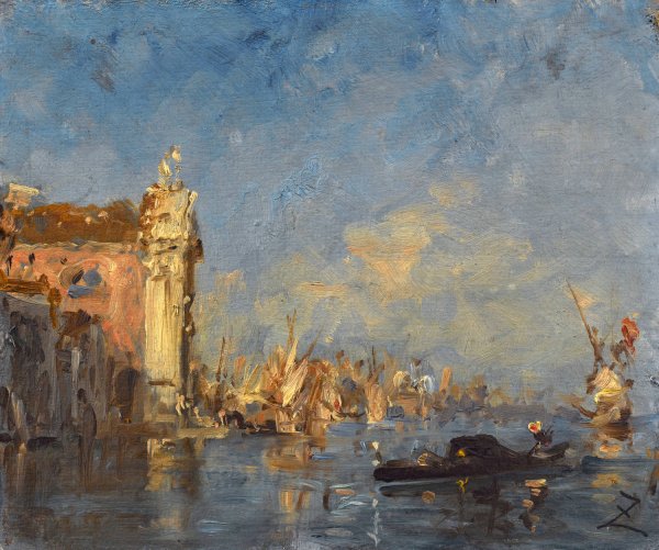 Venise, L'eglise Des Gesuati  by Felix Ziem - Hand-Painted Oil Painting Reproduction