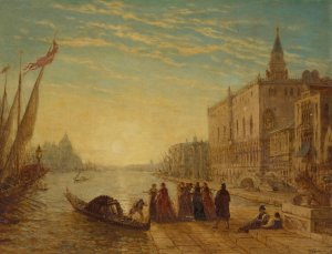 Venise, quai des Esclavons by Felix Ziem Oil Painting