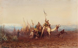 Vers Le Caire, la Caravane by Felix Ziem Oil Painting