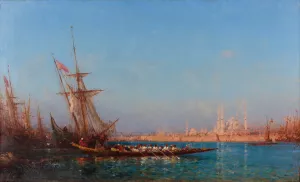 View of İstanbul by Felix Ziem Oil Painting