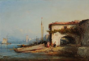 Vue d'Italie by Felix Ziem Oil Painting