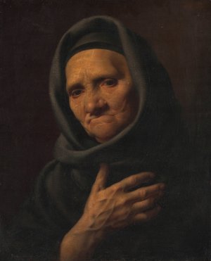 Portrait de vieille femme by Feodor Petrovitch Tchoumakoff Oil Painting