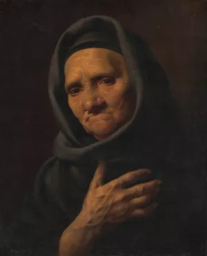 Portrait de vieille femme by Feodor Petrovitch Tchoumakoff Oil Painting
