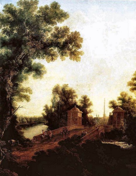 Stone Bridge in Gatchina near Constable Square by Feodosy Fyodorovich Shchedrin - Hand-Painted Oil Painting Reproduction