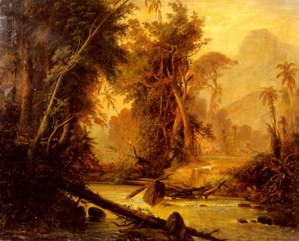 Main Product Photo of A Tropical Forest In Venezuela Painting by Ferdinand Bellerman