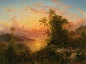 Costa De La Guaira A La Caida Del Sol by Ferdinand Bellermann Oil Painting