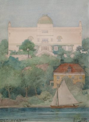 Sketch for a building for Thiel's Gallery by Ferdinand Boberg Oil Painting