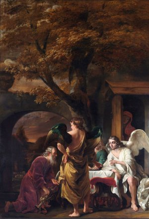 Abraham Entertaining the Three Angels by Ferdinand Bol Oil Painting