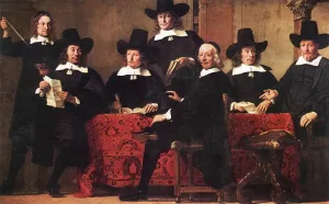 Governors of the Wine Merchant's Guild by Ferdinand Bol Oil Painting
