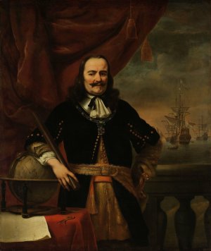 Michiel de Ruyter as Lieutenant-Admiral by Ferdinand Bol Oil Painting