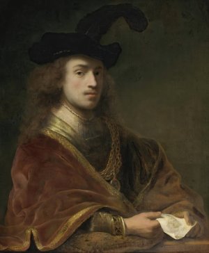 Self-Portrait, Behind A Parapet by Ferdinand Bol Oil Painting