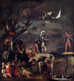 The Peace Negotiations between Claudius Civilis and Quintus Petillius Cerealis on the Demolished Bridge by Ferdinand Bol Oil Painting