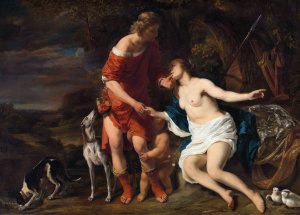 Venus and Adonis by Ferdinand Bol Oil Painting
