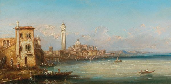 Motiv aus Venedig by Ferdinand Bonheur - Hand-Painted Oil Painting Reproduction