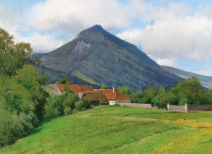 Landschaft aus dem Almtal by Ferdinand Brunner Oil Painting