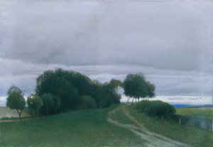 Truber Abend by Ferdinand Brunner Oil Painting