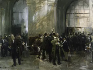 In the Stock Exchange by Ferdinand Brutt Oil Painting