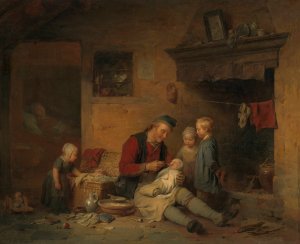The delivery room by Ferdinand De Braekeleer Oil Painting