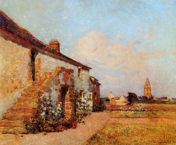 Main Product Photo of Bourg-de-Batz, Brittany Painting by Ferdinand Du Puigaudeau