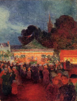 Carnival at Night in Croisic by Ferdinand Du Puigaudeau Oil Painting