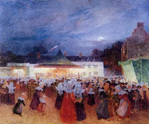 Carnival at Night by Ferdinand Du Puigaudeau Oil Painting