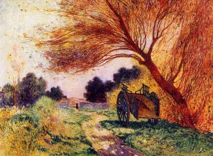 Cart by the Path by Ferdinand Du Puigaudeau - Oil Painting Reproduction