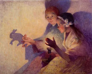 Chinese Shadows, the Rabbit by Ferdinand Du Puigaudeau Oil Painting