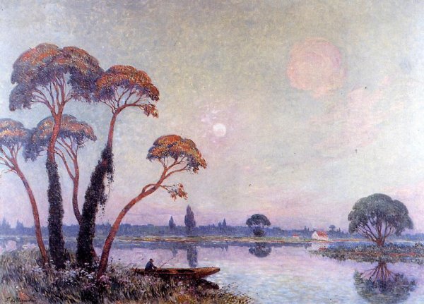 Main Product Photo of Fishermen by the Banks of the Loire Painting by Ferdinand Du Puigaudeau