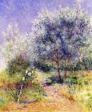 Garden with White Rose Bush by Ferdinand Du Puigaudeau Oil Painting