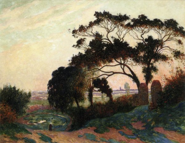 Main Product Photo of Hilly Landscape at Guerande Painting by Ferdinand Du Puigaudeau