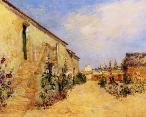Kervaudu Garden, Climbing Roses by Ferdinand Du Puigaudeau Oil Painting