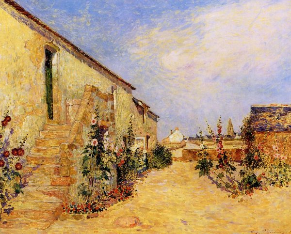 Main Product Photo of Kervaudu Garden, Climbing Roses Painting by Ferdinand Du Puigaudeau
