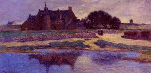 Kervaudu, View from the Marsh by Ferdinand Du Puigaudeau Oil Painting