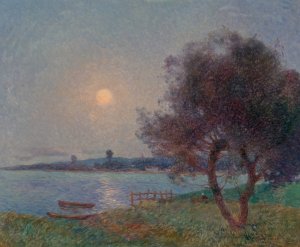 La riviere au clair de lune by Ferdinand Du Puigaudeau Oil Painting