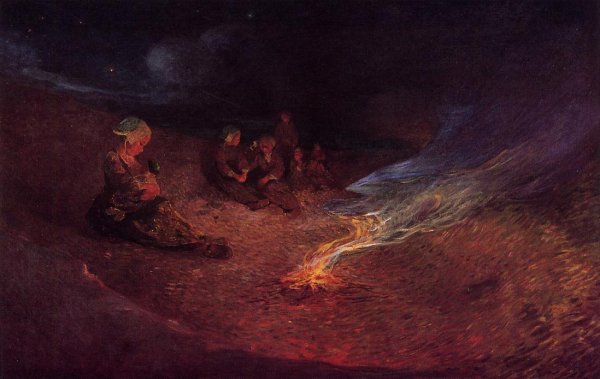 Le Pouldu, Woman Breast Feeding on a Dune by Ferdinand Du Puigaudeau - Hand-Painted Oil Painting Reproduction