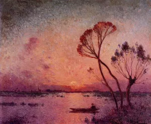 Sunset at Briere painting by Ferdinand Du Puigaudeau