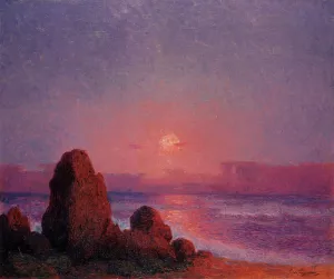 Sunset of the Breton Coast by Ferdinand Du Puigaudeau Oil Painting