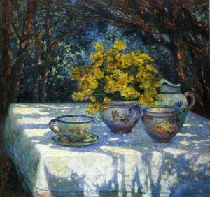 Table with Yellow Bouquet painting by Ferdinand Du Puigaudeau