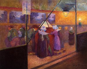 The Magic Lantern also known as The Panorama of the Czar in Paris Oil painting by Ferdinand Du Puigaudeau
