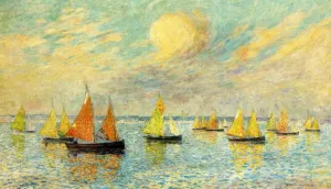 The Return of the Fishing Fleet, Croisic by Ferdinand Du Puigaudeau Oil Painting