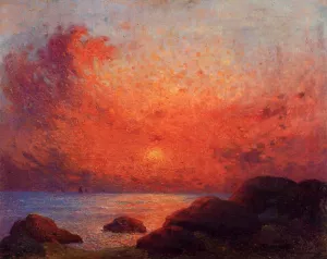 The Sun Setting by Ferdinand Du Puigaudeau - Oil Painting Reproduction