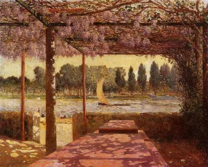 The Trellis by the River by Ferdinand Du Puigaudeau - Oil Painting Reproduction
