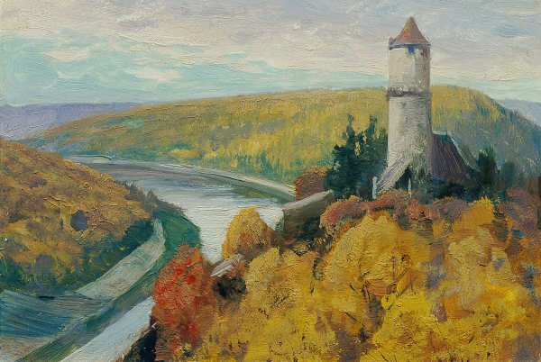 Moldau  by Ferdinand Engelmuller - Hand-Painted Oil Painting Reproduction